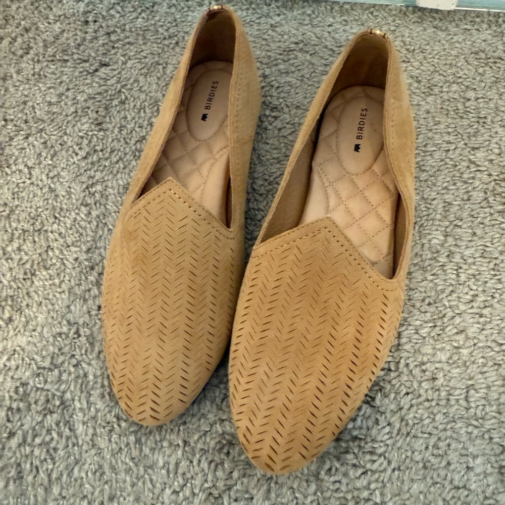 *WORN ONCE* Birdies the Heron  Beige/Tan Flats SIZE 9 LEATHER
